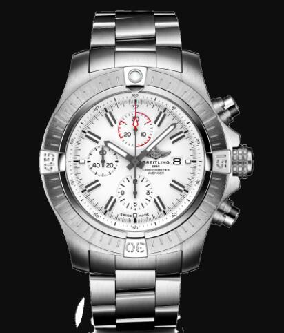 Replica Breitling Super Avenger Chronograph 48 Stainless Steel - White Bold Watch A133751A1A1A1