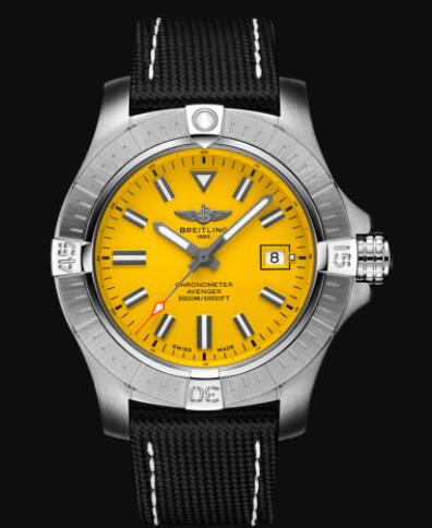 Replica Breitling Avenger Automatic 45 Seawolf Stainless Steel - Yellow Watch A17319101I1X2