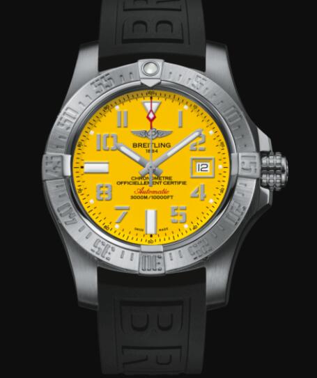 Breitling Avenger II Seawolf Stainless Steel - Yellow Replica Watch A17331101I1S2