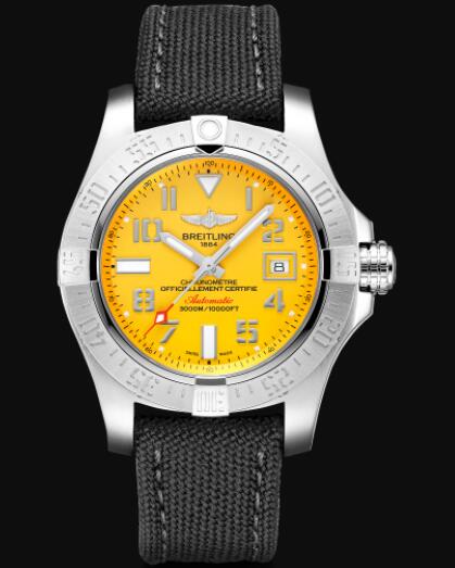 Breitling Avenger II Seawolf Stainless Steel - Yellow Replica Watch A17331101I1W1