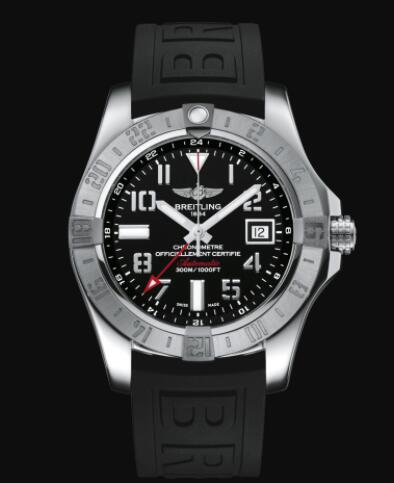 Replica Breitling Avenger II GMT Stainless Steel - Black Watch A32390111B2S2