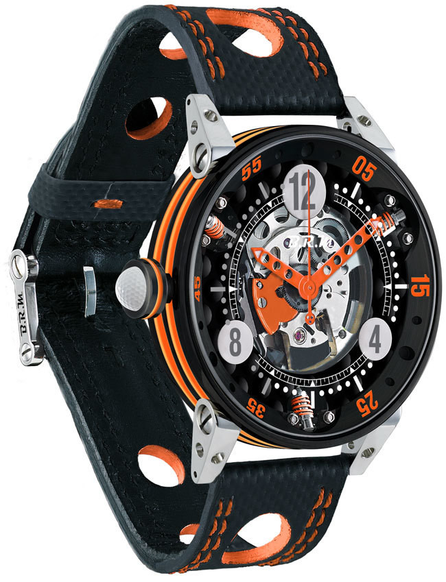 Brm Gulf Watch Replica BRM Golf Black Skeleton Dial Orange GF6-44-SA-N-SQ-AO