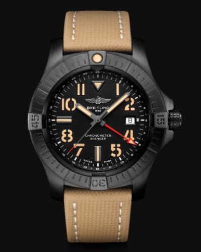 Replica Breitling Avenger Automatic GMT 45 Night Mission DLC-Coated Titanium - Black Bold Watch V32395101B1X2