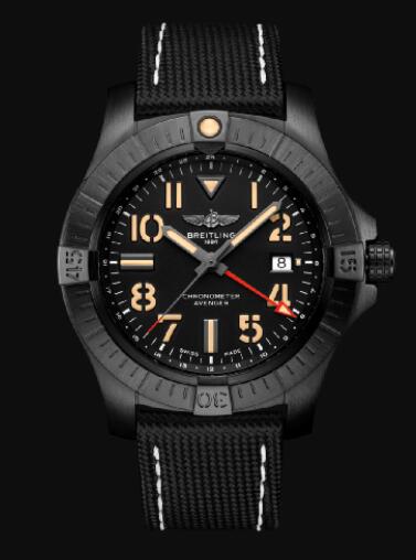 Replica Breitling Avenger Automatic GMT 45 Night Mission DLC-Coated Titanium - Black Bold Watch V32395101B1X3