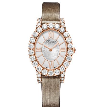 Chopard Replica Watch L'HEURE DU DIAMANT OVAL SMALL 18K WHITE GOLD AND ...