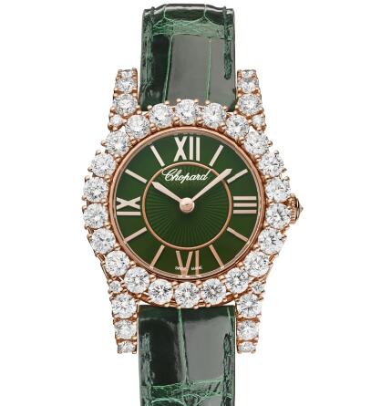 Chopard Replica Watch L’HEURE DU DIAMANT ROUND SMALL 18K ROSE GOLD AND DIAMONDS 13A377-5008