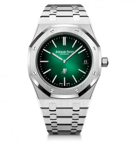 Audemars Piguet Royal Oak Extra-Thin Platinum / Green Replica Watch 15202PT.OO.1240PT.01