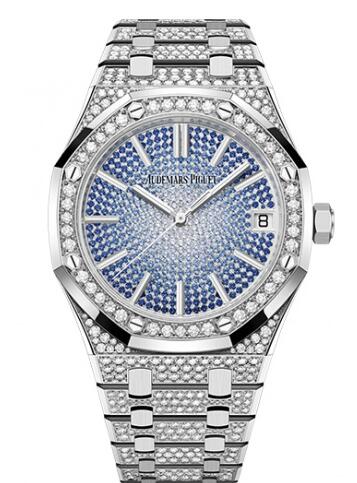 Replica Audemars Piguet Royal Oak Selfwinding 41 White Gold 15512BC.ZZ.1322BC.01 Diamond Blue Sapphire 50th Anniversary Watch