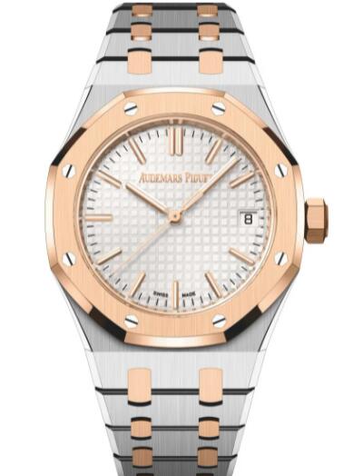 2022 Audemars Piguet Royal Oak Selfwinding 37 Stainless Steel Pink Gold Silver Replica Watch 15550SR.OO.1356SR.01