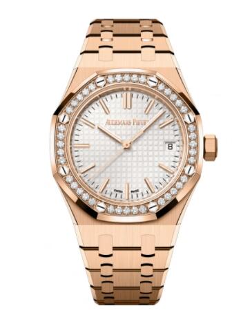 2022 Audemars Piguet Royal Oak Selfwinding 37 Pink Gold - Diamond Silver Replica Watch 15551OR.ZZ.1356OR.01