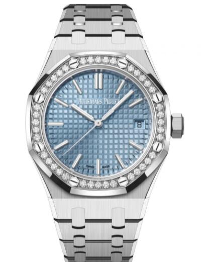 2022 Audemars Piguet Royal Oak Selfwinding 37 Stainless Steel - Diamond Light Blue Replica Watch 15551ST.ZZ.1356ST.01