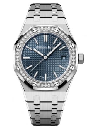 2022 Audemars Piguet Royal Oak Selfwinding 37 Stainless Steel - Diamond Blue Replica Watch 15551ST.ZZ.1356ST.02
