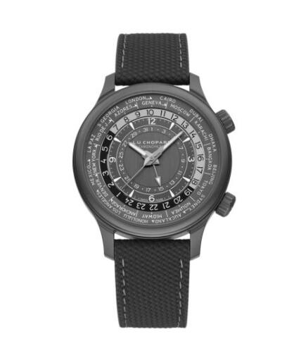 Chopard L.U.C Replica Watch L.U.C TIME TRAVELER ONE BLACK 42 MM AUTOMATIC CERAMISED TITANIUM 168574-3008