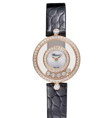 Cheap Chopard Happy Diamonds Watch Women HAPPY DIAMONDS ICONS 26 MM QUARTZ ROSE GOLD DIAMONDS 203957-5214