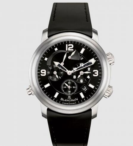 Replica Blancpain Léman Réveil GMT Titanium / Black / Rubber Watch 2041-1230-64B
