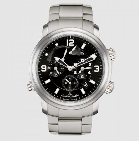 Replica Blancpain Léman Réveil GMT Titanium / Black / Bracelet Watch 2041-1230-98B