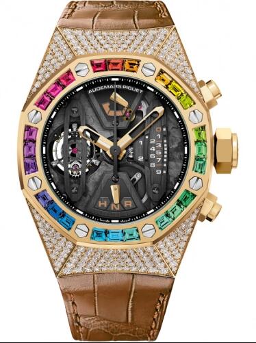 Replica Audemars Piguet Royal Oak Concept Tourbillon Chronograph Yellow Gold Rainbow Watch 26235BA.YY.D502CR.01