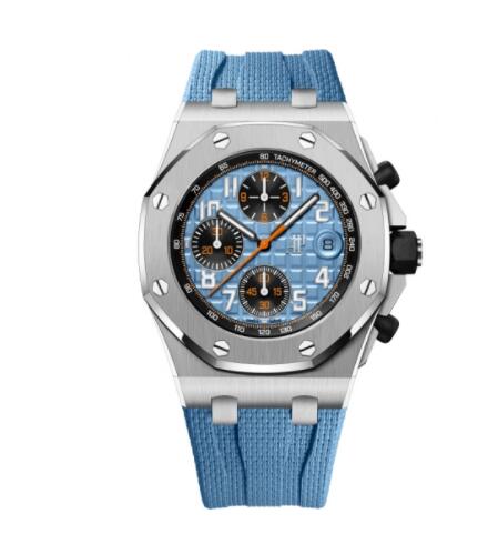 Replica Audemars Piguet Royal Oak Offshore Selfwinding Chronograph Stainless Steel Blue Rubber 26238ST.OO.A340CA.01 Watch