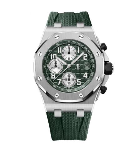 Replica Audemars Piguet Royal Oak Offshore Selfwinding Chronograph Titanium Khaki Rubber 26238TI.OO.A056CA.01 Watch