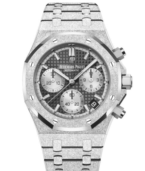 Audemars Piguet Royal Oak Chronograph 41 Frosted White Gold Black Replica Watch 26239BC.GG.1224BC.02