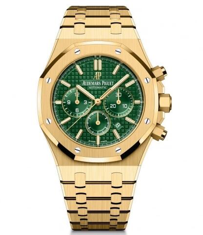 Audemars Piguet Royal Oak Chronograph 41 Yellow Gold / Green / Bracelet Replica Watch 26331BA.OO.1220BA.02