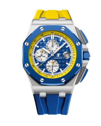 Replica Audemars Piguet Royal Oak Offshore 44 Stainless Steel Ceramic Blue & Yellow Watch 26400SO.OO.A057CA.01