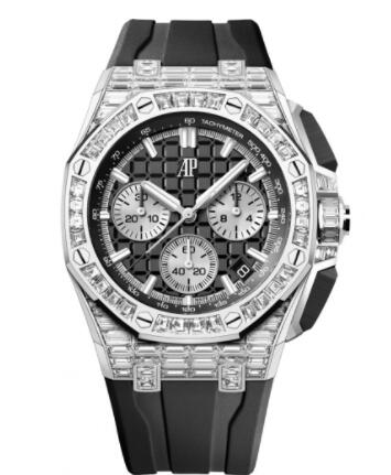 2022 Audemars Piguet Royal Oak Offshore 43 White Gold - Baguette Black Replica Watch 26425BC.ZZ.D002CA.01