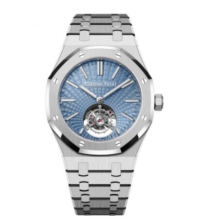 Audemars Piguet Royal Oak Self-Winding Flying Tourbillon Platinum Ice Blue 26530PT.OO.1220PT.01 Replica Watch