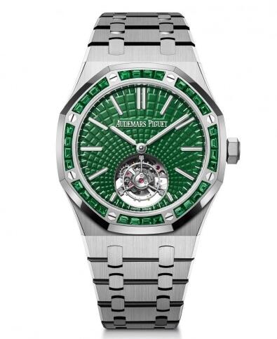Audemars Piguet Royal Oak Self-Winding Flying Tourbillon Titanium / Emerald / Green Replica Watch 26532IC.EE.1220TI.01