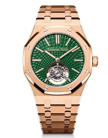 Audemars Piguet Royal Oak Self-Winding Flying Tourbillon Pink Gold / Green Replica Watch 26533OR.OO.1220OR.01