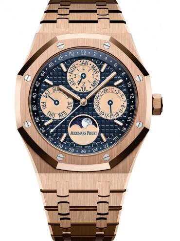 Replica Audemars Piguet Royal Oak Perpetual Calendar 41 Pink Gold One Night for One Drop Watch 26584OR.OO.1220OR.02