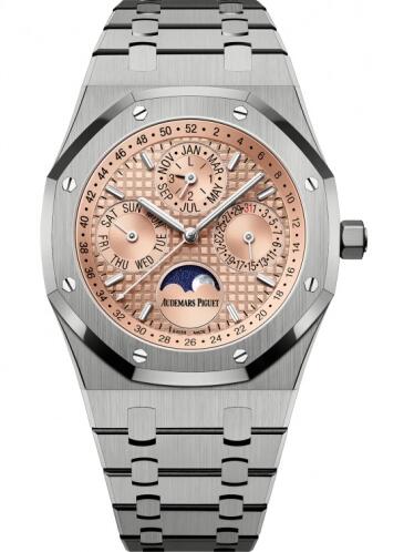 Replica Audemars Piguet Royal Oak Perpetual Calendar 41 Titanium Salmon Watch 26615TI.OO.1220TI.01