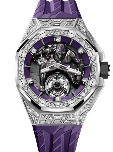 Audemars Piguet Royal Oak Concept Black Panther Flying Tourbillon White Gold Replica Watch 26623BC.GG.D077CA.01