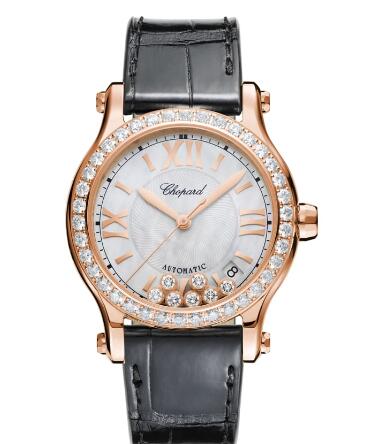 Chopard Happy Sport Watch Cheap Price 36 MM AUTOMATIC ROSE GOLD DIAMONDS 274808-5006