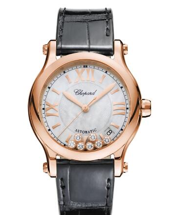 Chopard Happy Sport Watch Cheap Price 36 MM AUTOMATIC ROSE GOLD DIAMONDS 274808-5008