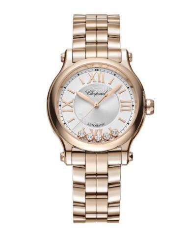 Chopard Happy Sport Watch Replica 33 MM AUTOMATIC ROSE GOLD DIAMONDS 275378-5002