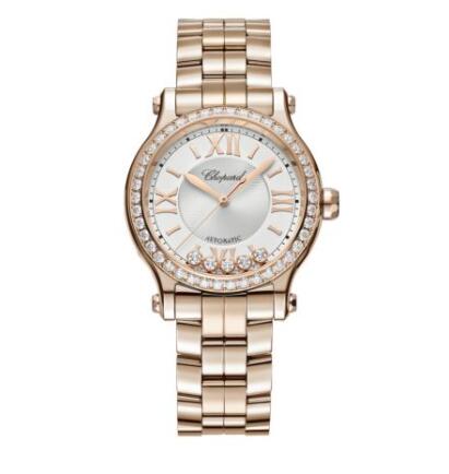 Chopard Happy Sport Watch Replica 33 MM AUTOMATIC ROSE GOLD DIAMONDS 275378-5004