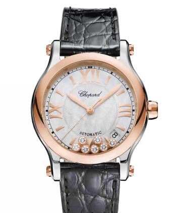 Chopard Happy Sport Watch Cheap Price 36 MM AUTOMATIC ROSE GOLD STAINLESS STEEL DIAMONDS 278559-6008