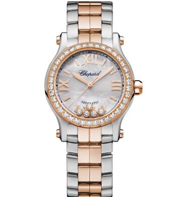 Chopard Happy Sport Watch Cheap Price 30 MM AUTOMATIC ROSE GOLD STAINLESS STEEL DIAMONDS 278573-6021