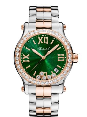 Chopard Happy Sport Watch Cheap Price 36 MM QUARTZ ROSE GOLD STAINLESS STEEL DIAMONDS 278582-6008