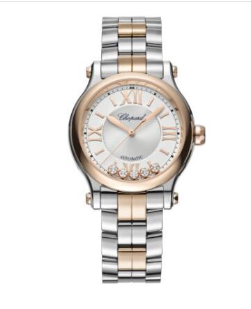 Chopard Happy Sport Watch Replica 33 MM AUTOMATIC ROSE GOLD STAINLESS STEEL DIAMONDS 278608-6002