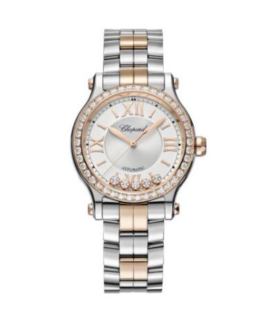 Chopard Happy Sport Watch Replica 33 MM AUTOMATIC ROSE GOLD STAINLESS STEEL DIAMONDS 278608-6004