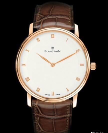 Replica Blancpain Villeret Ultraplate Watch 4053 3642 55 Red Gold - Crocodile Strap