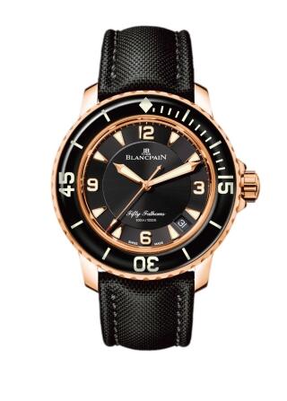 Blancpain 5015-3630-52A Fifty Fathoms Automatique Red Gold Black Sailcloth Replica Watch