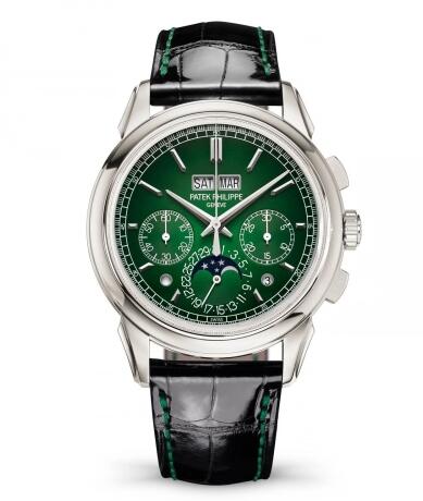 Patek Philippe Perpetual Calendar Chronograph 5270 Platinum Green Replica Watch 5270P-014