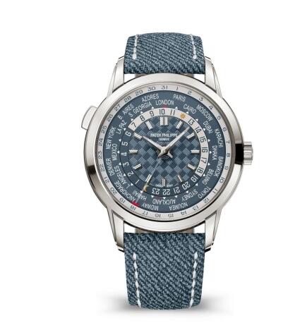 Patek Philippe World Time Date 5330 White Gold Blue 5330G-001 Replica Watch