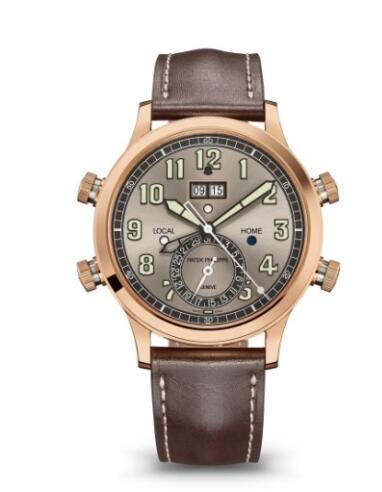 Patek Philippe Calatrava Pilot Travel Time Alarm 5520 Rose Gold Replica Watch 5520RG-001