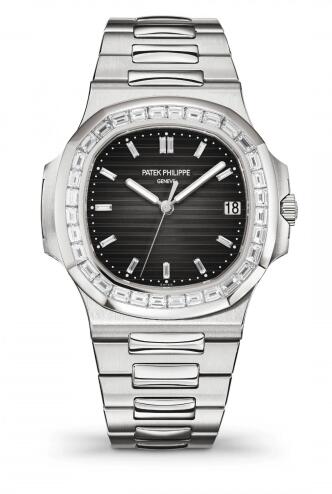 Replica Patek Philippe Nautilus 5711 Platinum Baguette Gradient Black Watch 5711/110P-001