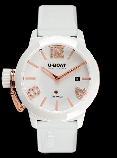 U Boat Ladies Watch Replica CLASSICO 42 CERAMIC WT ROSE GOLD 7125