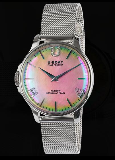 U Boat Rainbow Watch Replica RAINBOW 38 PINK SS 8472